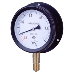 MPP Plastic Closed Compound Gauge SUS For Vapor, Rounded Edge Type (B) (BMU-G3/8-100X1.6/-0.1MPA-AMB) 