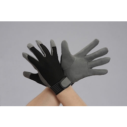 Gloves (Synthetic Leather / Black, Gray / Thickness 0.5 mm)