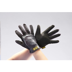 Gloves, Mechanic (Synthetic leather/black/thickness 0.7 mm/rubber drawstring)