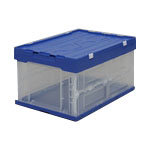 Hard Foldable Container with Integrated Lid Dark Blue/Clear
