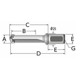 Throw-Away Drill, 0/0.5 Series Holder, Metric Size Straight Shank (26000H-20FMS) 