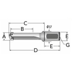 Throw-Away Drill, 2/2.5 Series Holder, Metric Size Straight Shank (22020S-32FMS) 