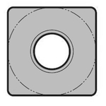 Square 90°, Negative, with Hole SNMA1204○○ No Breaker "Cast Iron" (SNMA120404-CA4515) 