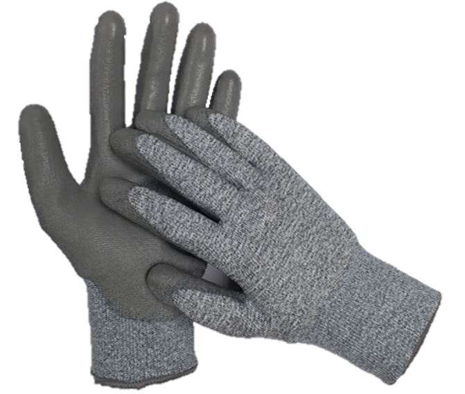 CUT RESISTANCE GLOVES WITH PU COATING (ATCG-P-LV3-L) 