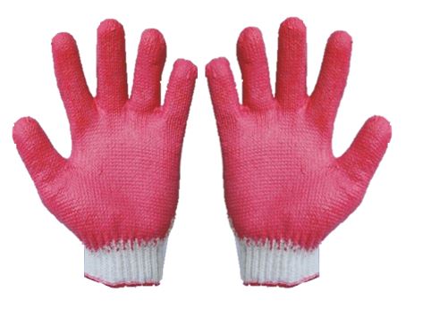 Non-Slip Red Rubber Coating Gloves