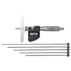 Depth Micrometer SERIES 329, 129 — Interchangeable Rod Type