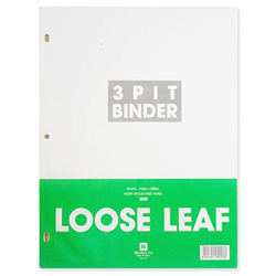 Binder Filler Paper, 3-Hole w/o Wire