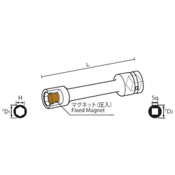 9.52 mm Square Drive Sockets Socket with Magnet, MP Extension Type Extension Sockets(Singel Hex) (310EMP20)