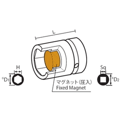 9.52 mm Square Drive Sockets Socket with Magnet, MP Mini Type Mini Socket(Single Hex)