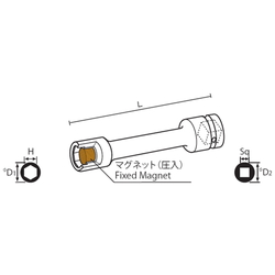 12.7 mm Square Drive Sockets Socket with Magnet, MP Extension Type Extension Sockets(Singel Hex)