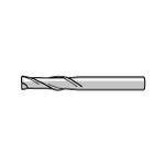 SCD2 End Mill with Corner R, 2-Flute, Non-Coated (SCD2080R05) 