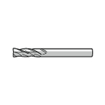 SAE3L Long High-Helix End Mill for Aluminum, 3-Flute, Non-Coated