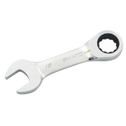 STUBBY RATCHETING COMBINATION WRENCH