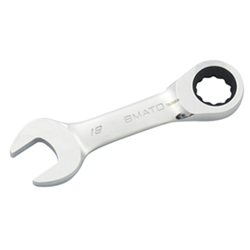 STUBBY RATCHETING COMBINATION WRENCH