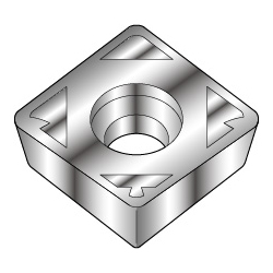 Square-Shape With Hole, Positive 11°, SPMT-LB, For Light Cutting (SPMT090308NLBAC8035P) 
