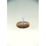 Steel Plated Wire Shaft Mounted Wheel Brush (Yellow Strand) (SW-5) 