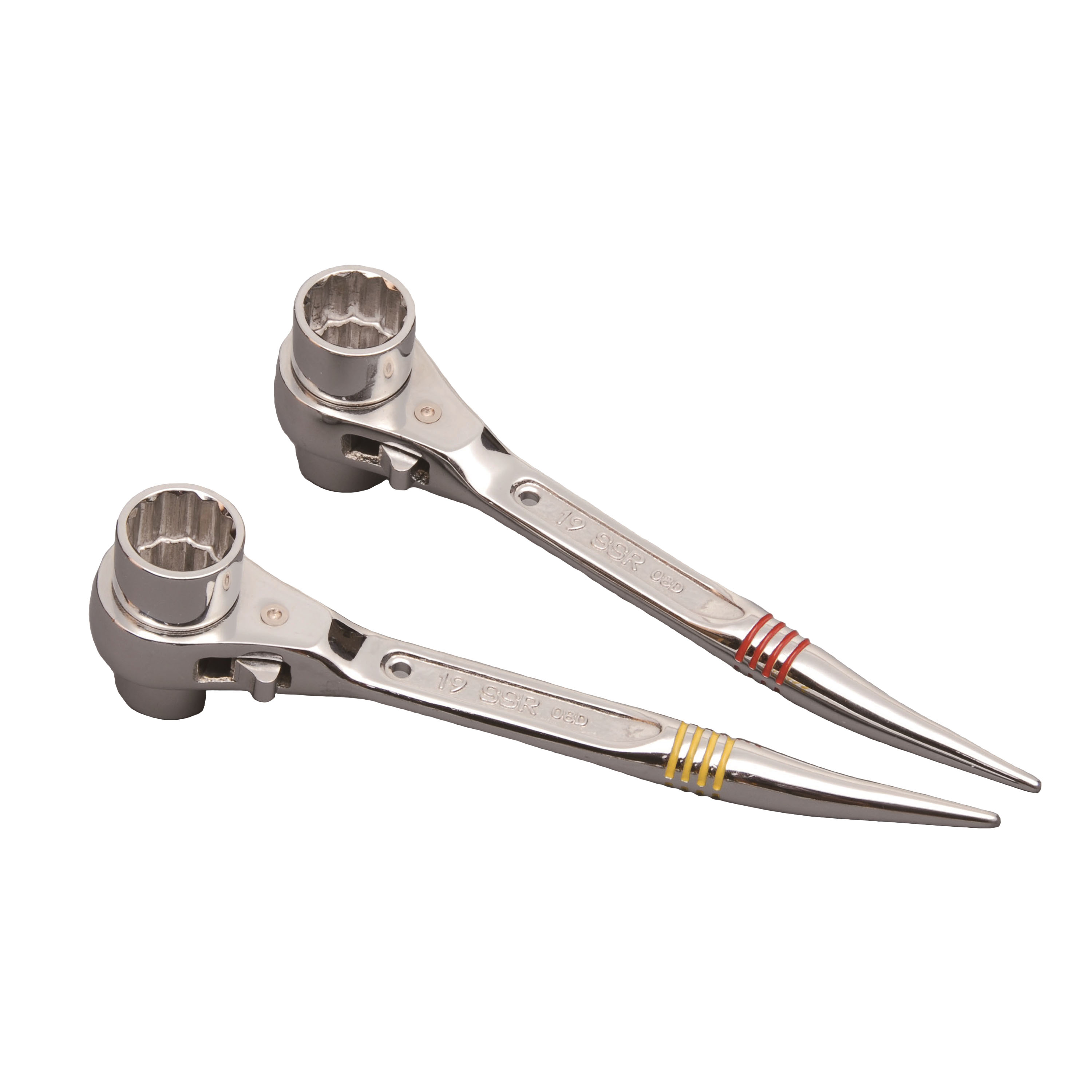 With Full-Polished Curved-Bolt-Hole Aligner, Double-Sided Ratchet Wrench, Mini Short Type (SSR1721H)
