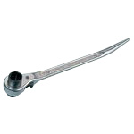 With Curved-Bolt-Hole Aligner, Double-Sided Ratchet Wrench, Nickel Chrome Plated Finish (RNB1721)