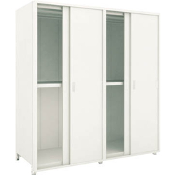 Light/Medium-Duty Boltless Shelving, M2 Type, Dual Unit Type (Panel, With Sliding Door, 200 kg, Height 1,800 mm, 3 Tiers)