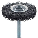 Wheel Brush with Shaft (for Motorized Use/Shaft Diameter 6 mm/Round Shaft Type) (Steel Wire) (TB-6252) 
