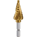 "Nice Mighty Spiral Step Drill" (Hex-Shaft 3-Flute Titanium-Coated Type) (3S-NMS-19G) 