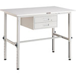 Lightweight Adjustable Height Work Bench with 2 Drawers Average Load (kg) 150 (RAEM-0960F2W)