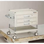 "Falcon Wagon" Filing Trolley (Urethane Double-Caster Specification / with 2 Drawers & 1 Slim Drawer) (FAW-973XZD-YG)
