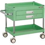 "Falcon Wagon" Filing Trolley (Urethane Double-Caster Specification / with 2 Drawers) (FAW-773XD-YG)