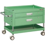 "Falcon Wagon" Filing Trolley (Urethane Double-Caster Specification / with 1 Deep Drawer & 1 Slim Drawer) (FAW-773VZD-YG)