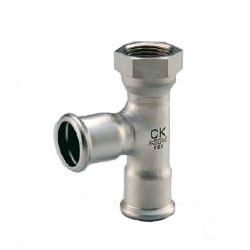 Press Fitting for Stainless Steel Pipe, SUS Press Female Adapter Tee (for Inlet Valve) (SP-FT-20X3/4X20) 