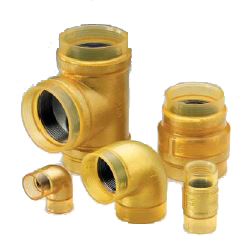 External Surface Transparent Coating for Fire Protection Piping 10 K Fittings VF Gold, Unequal Diameter Elbow (VFG-RL-40X32) 