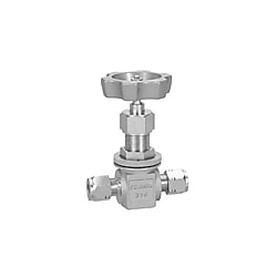 Gate Valve, Stainless Steel, 24.8 MPa, Outer Threaded Panel Mount Configuration, Super W Byte Disk, Stop Valve