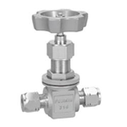 24.8-MPa Needle Stop Valve, Outer Panel Screw-Mounted, Super W Byte Type, Stainless Steel (UH-91500HP-12) 