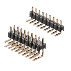 Nylon Pin Header / PSR-70 Pin (Square Pin), 1.27 mm Pitch, Right Angle (1 Row / 2 Rows)