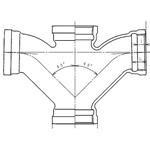 Threaded Drain Fitting 90-Degree Large-Curve Y