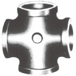 Screw-In Malleable Cast Iron Pipe Fitting, Cross with Collar (BCR-W-11/4) 