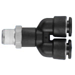 Junron One-Touch Fitting M Series (for General Piping) Male Y Connector (PYCM-8-PT3/8-PM) 