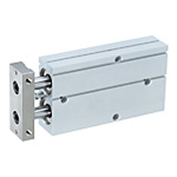 B series cylinder with attached alpha series twin rod and drive equipment guide.