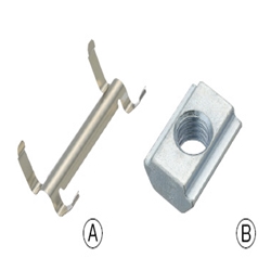 For 8 Series (Slot Width 10mm) - Post-Assembly Insertion - Nut and Metal Stopper Set (HNTBT8-4) 