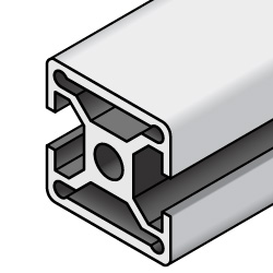 Aluminum Frame 8-45 Series Square 45 × 45 mm 2 Side Slots (Opposing) (KEFSH8-4545-4000) 