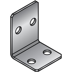 L-Shaped Sheet Metal Mounting Plate / Bracket -Hole Position Center Distribution Type- FSMAS