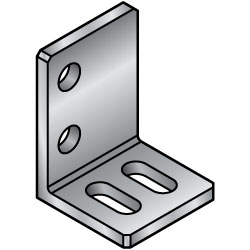 L-Shaped Finishing Angle Mounting Plate / Bracket -Custom Dimensions Type- LAFDC