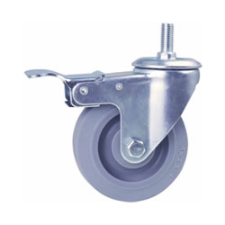 Light load caster TPR wheel Screw type with brake (C-LWSGTB75-T) 