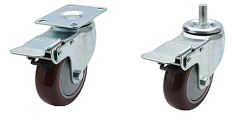Light Load Urethane Casters Swivel With Stopper, Wheel Width 32mm (E-DL16-22PU-100CV) 