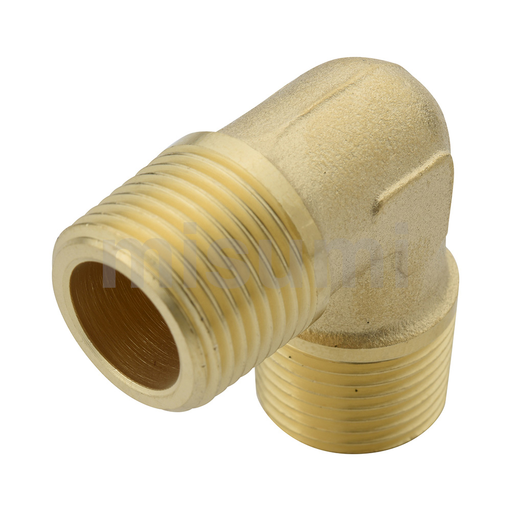 Brass Screw-In Fittings Male Threaded Elbow, Equal Dia.