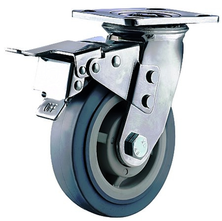Heavy Load TPR Casters Swivel with Stopper  Type SUS304