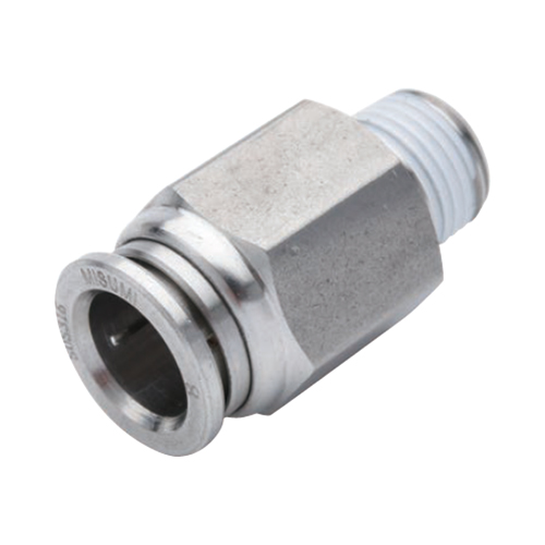 One-Touch Fittings Stainless Steel, Straight, Male Connector, Hex Flat (E-PACK-MSFPC8-2) 