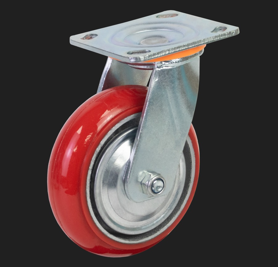 Heavy Load Red PU Cast Iron with dust cover   Caster Swivel type VNM