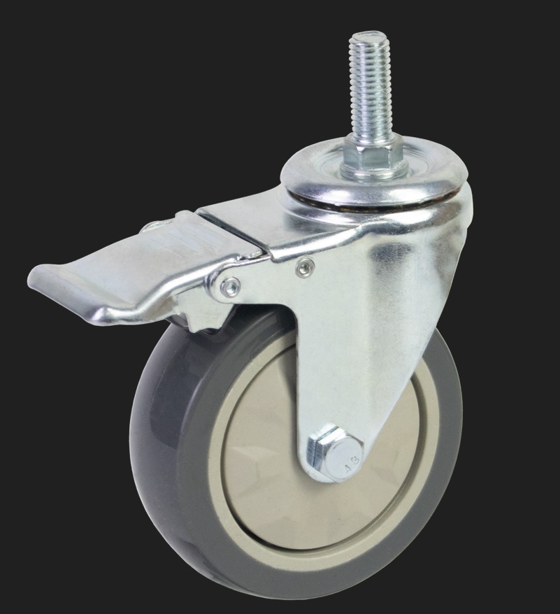 Medium Load Grey TPU   Caster Screw-in with Stopper VNM