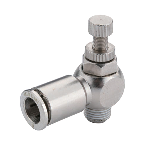 Brass Meter-Out Speed Control Valves, One-Touch Type (E-PACK-MBSLA8-4) 